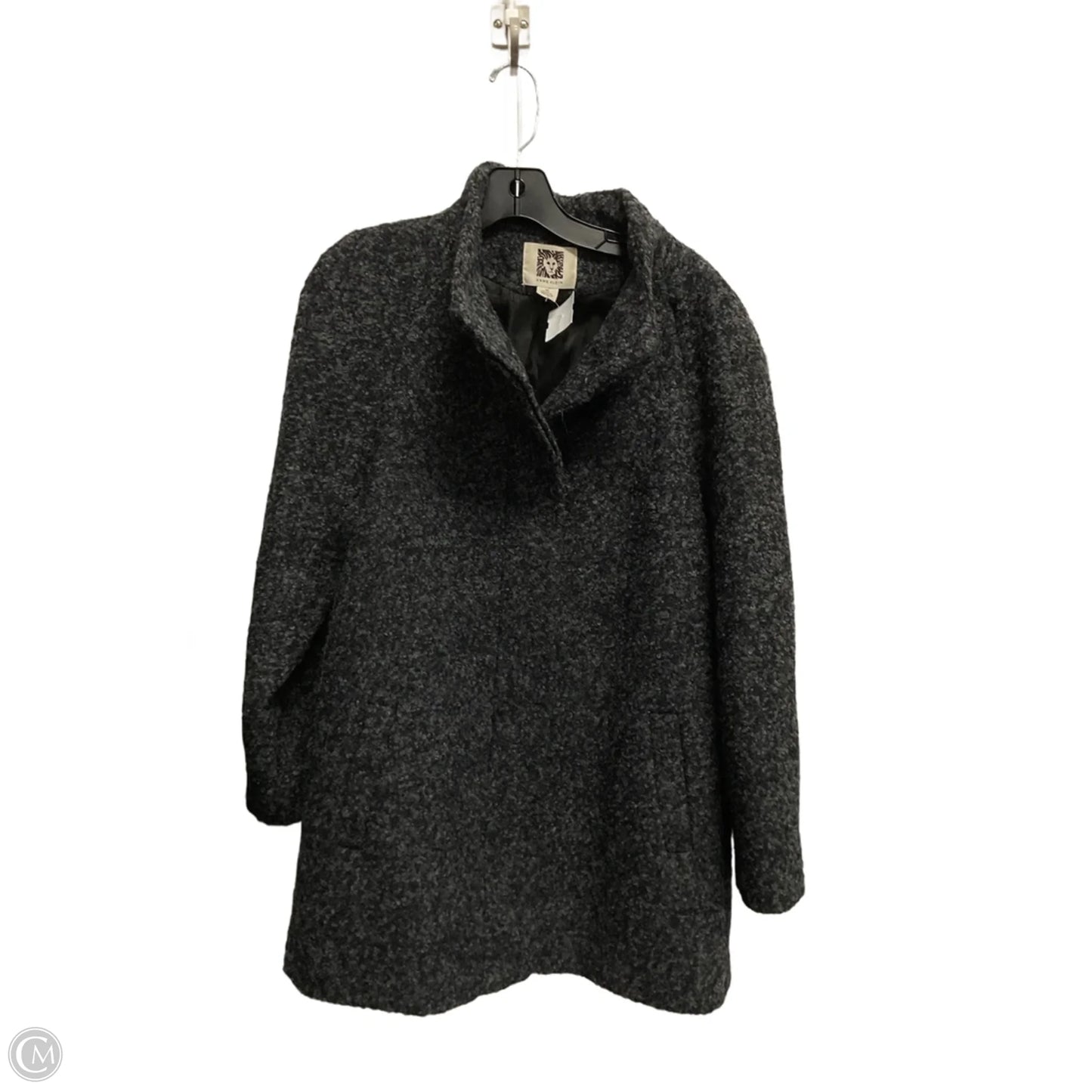 Coat Faux Fur & Sherpa By Anne Klein In Grey, Size: Xl