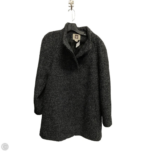 Coat Faux Fur & Sherpa By Anne Klein In Grey, Size: Xl