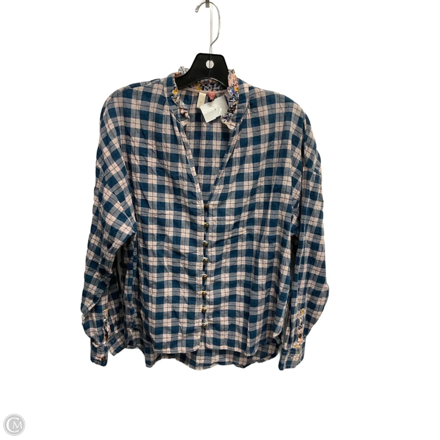 Top Long Sleeve By Pilcro In Checkered Pattern, Size: S