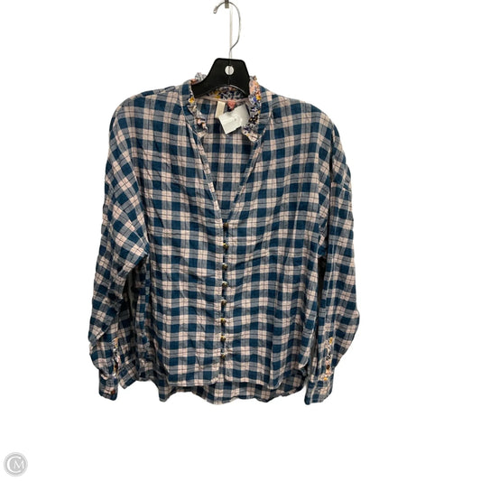 Top Long Sleeve By Pilcro In Checkered Pattern, Size: S