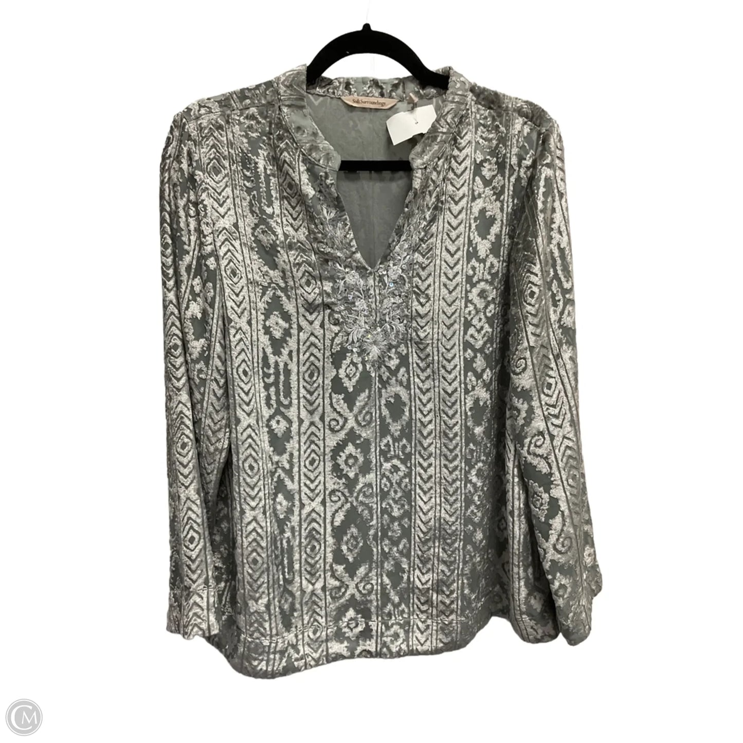 Top Long Sleeve By Soft Surroundings In Grey, Size: M