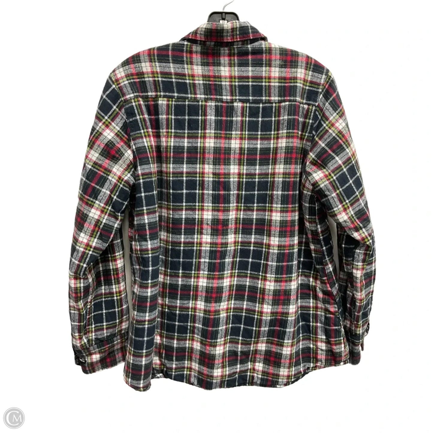 Jacket Shirt By Natural Reflections In Plaid Pattern, Size: L