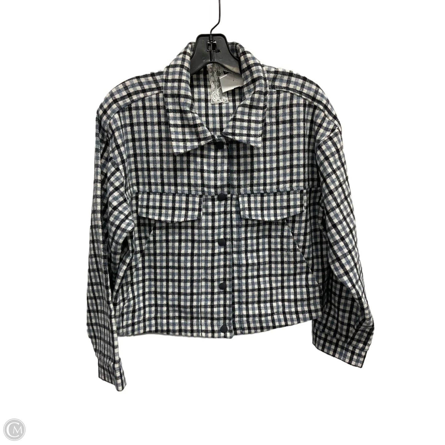 Jacket Shirt By Sadie & Sage In Plaid Pattern, Size: M