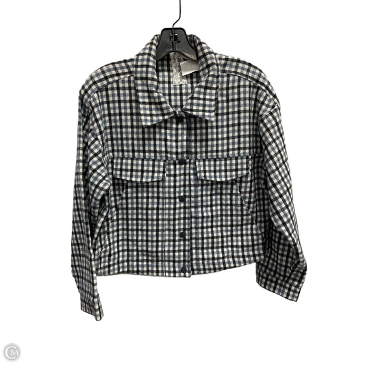Jacket Shirt By Sadie & Sage In Plaid Pattern, Size: M