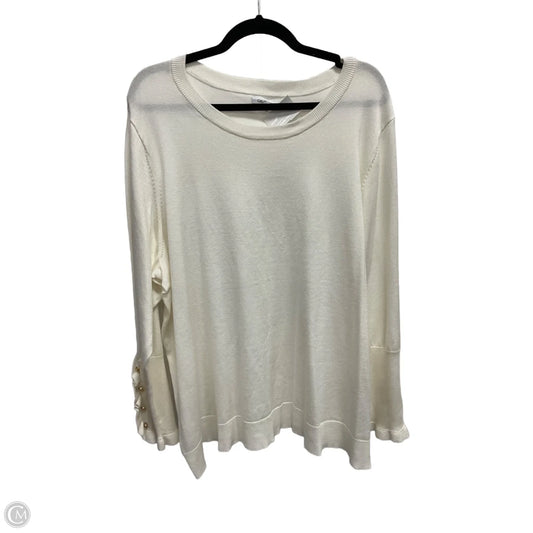 Sweater By Calvin Klein In White, Size: 2x