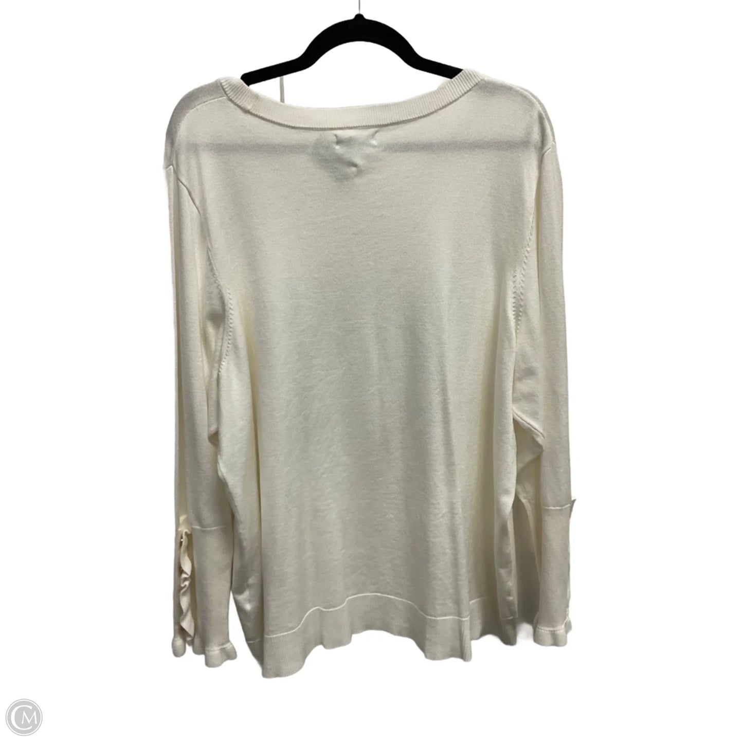 Sweater By Calvin Klein In White, Size: 2x