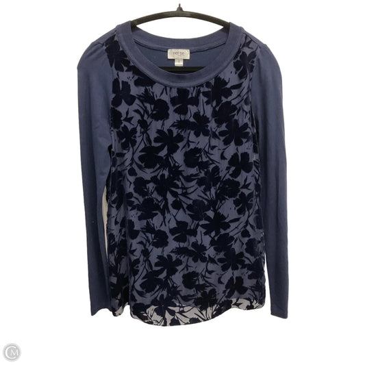 Top Long Sleeve By Per Se In Navy, Size: Xs