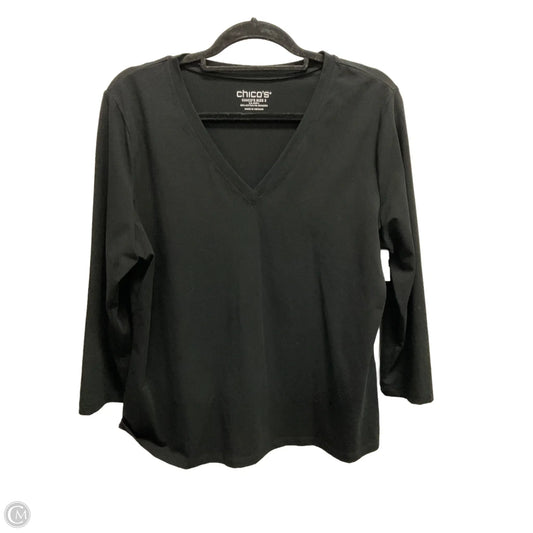 Top 3/4 Sleeve Basic By Chicos In Black, Size: L