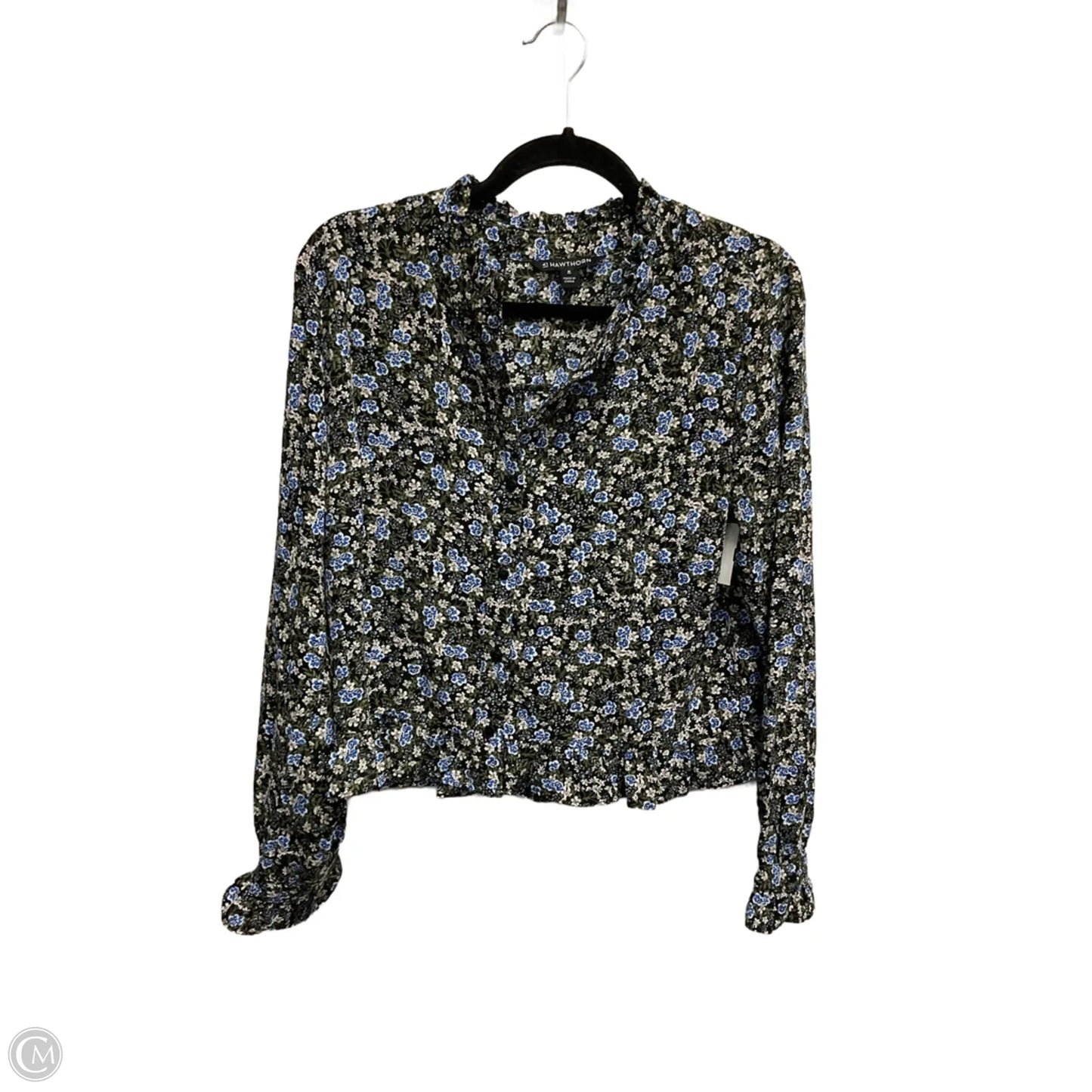 Blouse Long Sleeve By 41 Hawthorn In Floral Print, Size: M