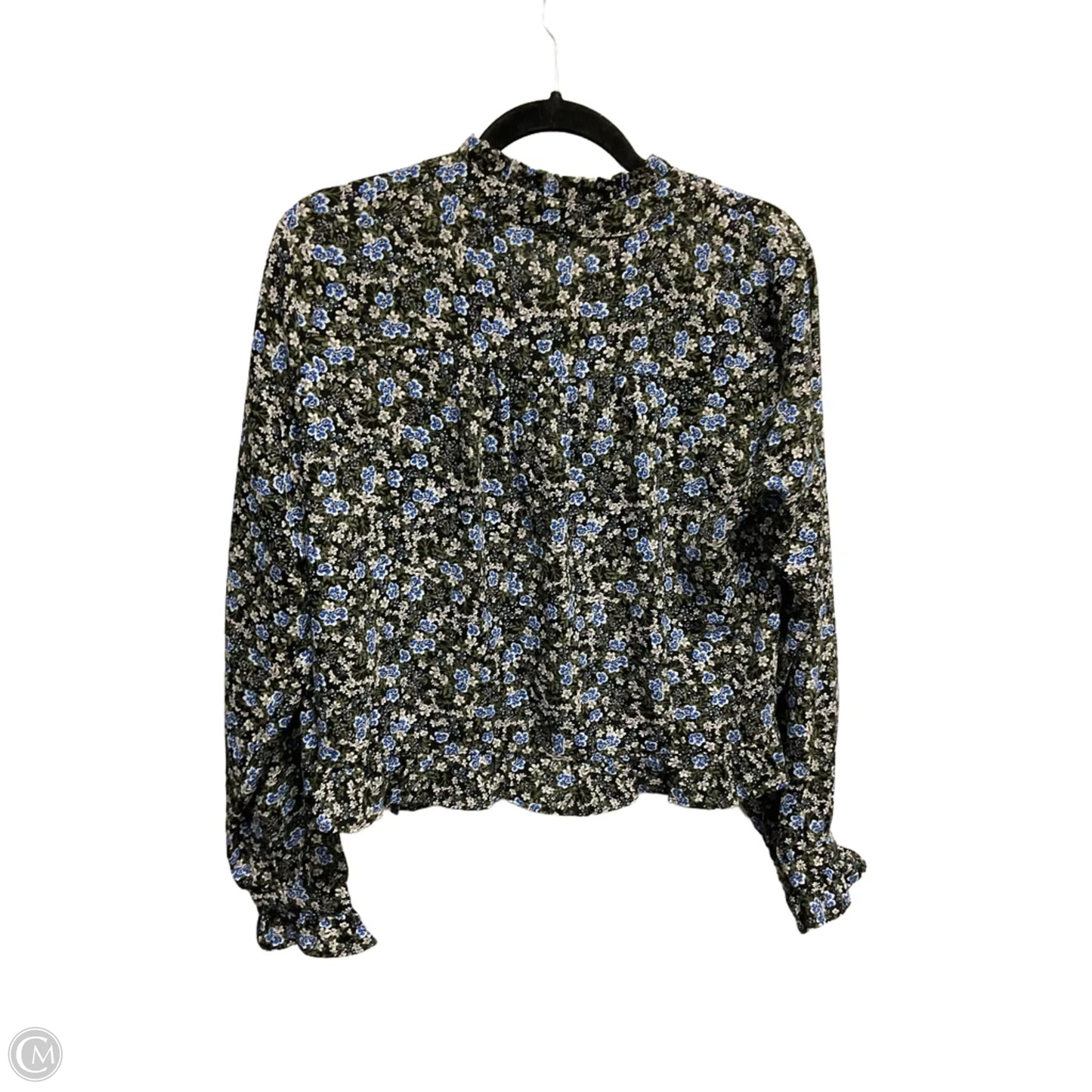 Blouse Long Sleeve By 41 Hawthorn In Floral Print, Size: M