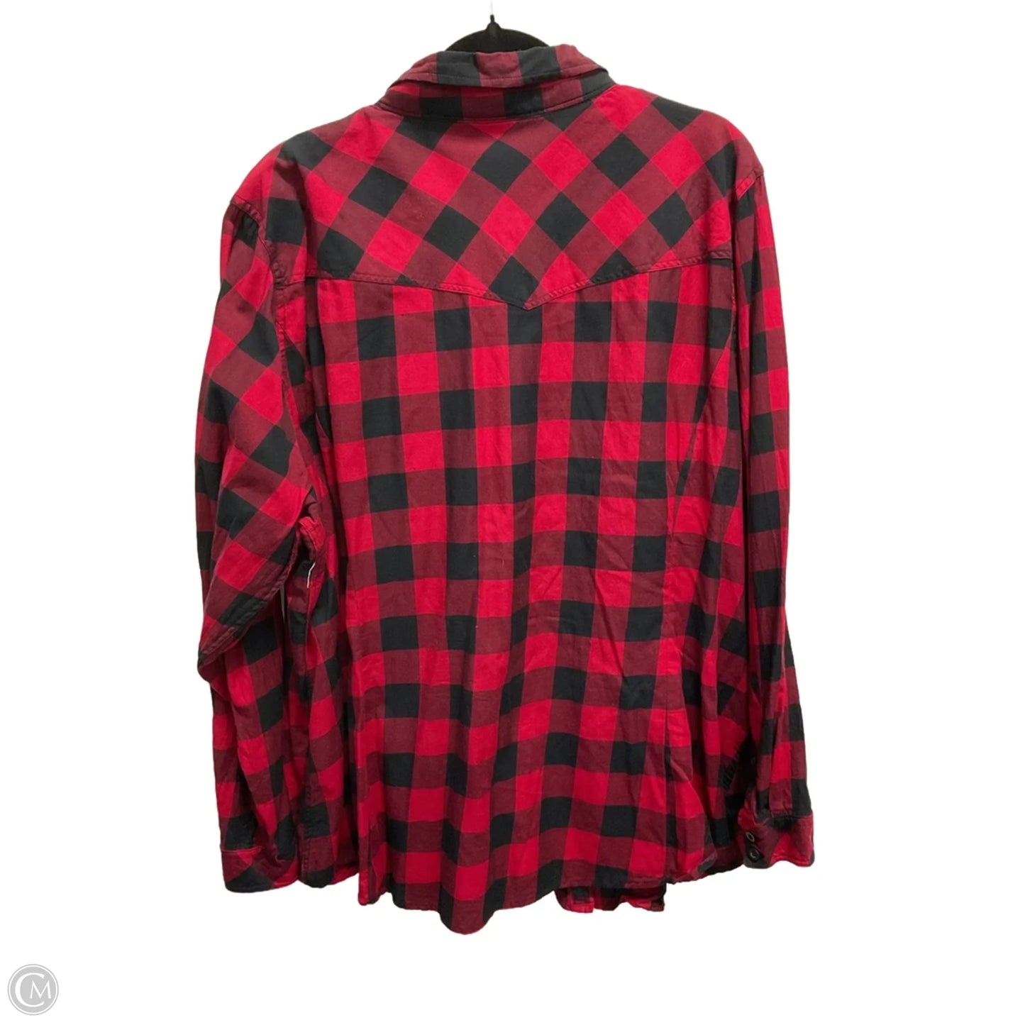 Blouse Long Sleeve By Torrid In Checkered Pattern, Size: 4x