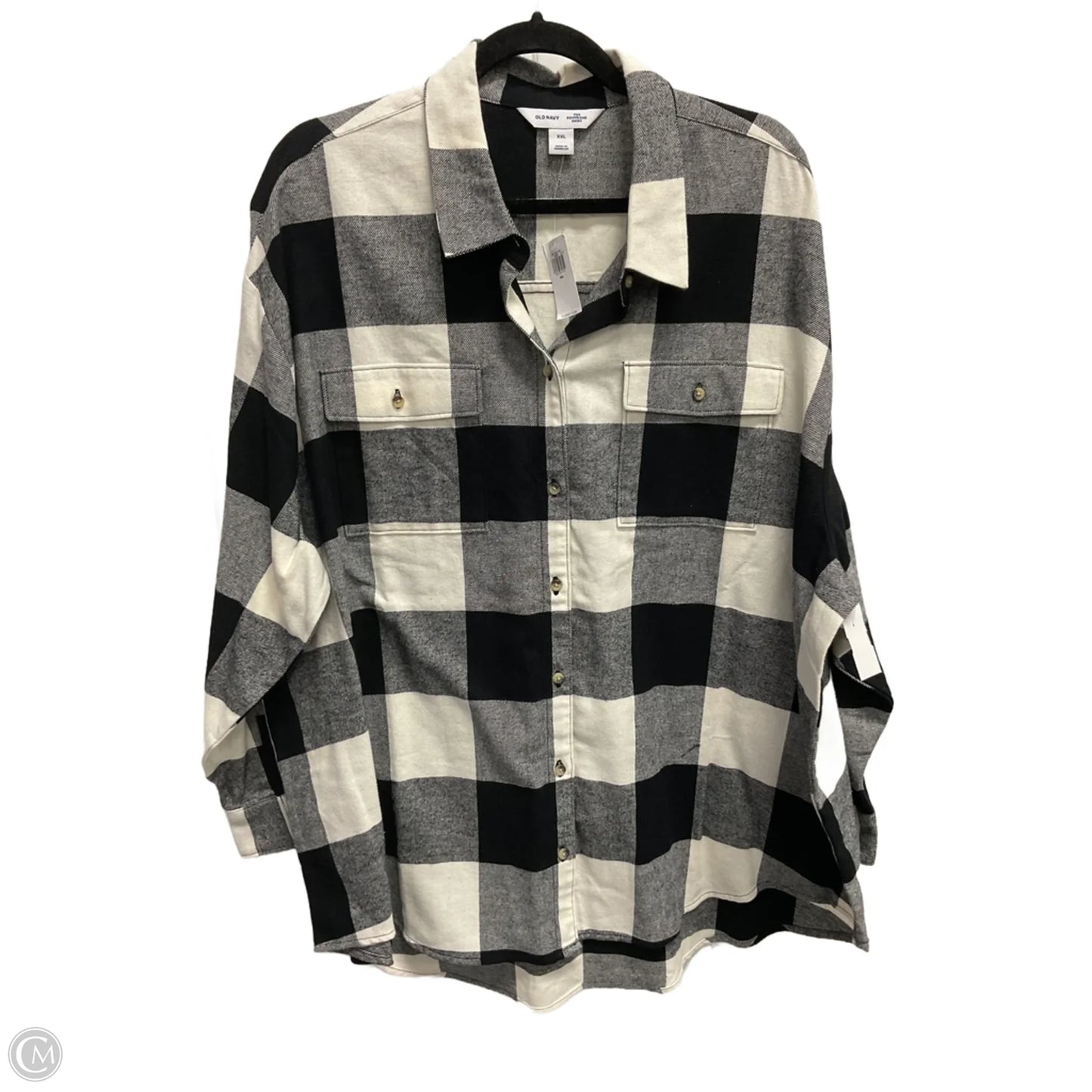 Top Long Sleeve By Old Navy In Plaid Pattern, Size: Xxl