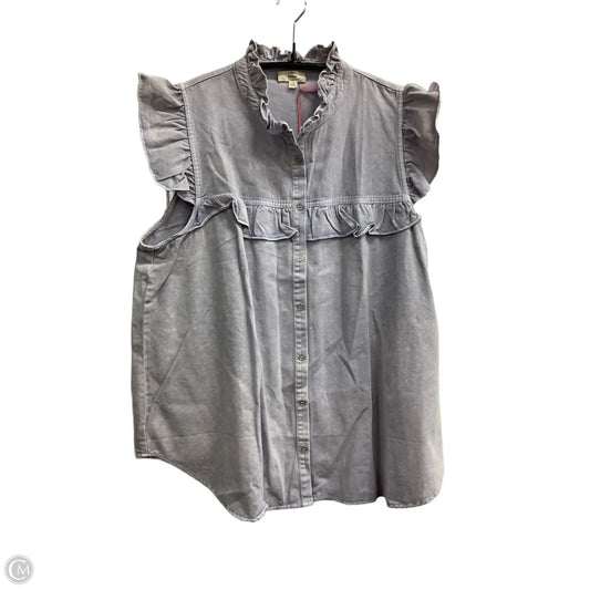 Top Sleeveless By Entro In Blue Denim, Size: 1x