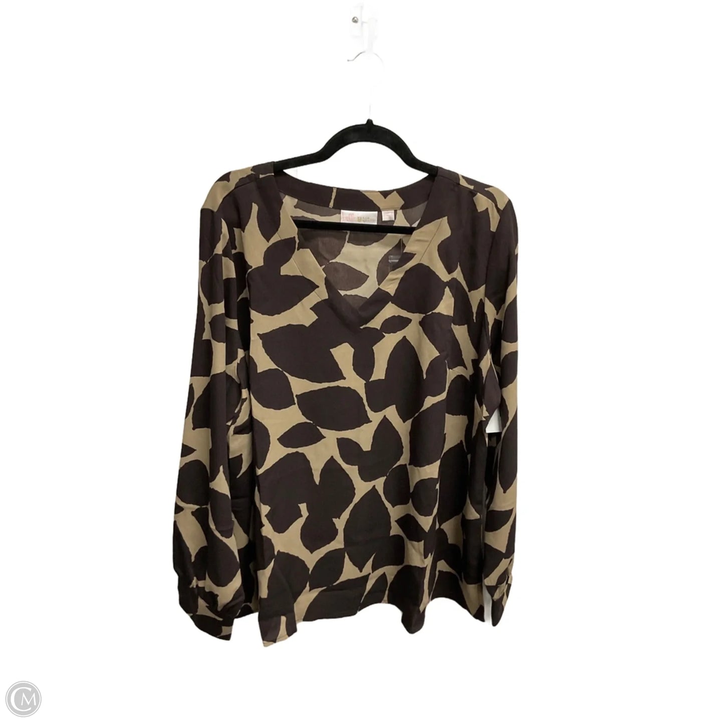 Blouse Long Sleeve By Belle + Sky In Brown, Size: Xl