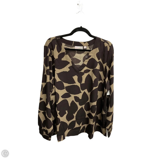 Blouse Long Sleeve By Belle + Sky In Brown, Size: Xl