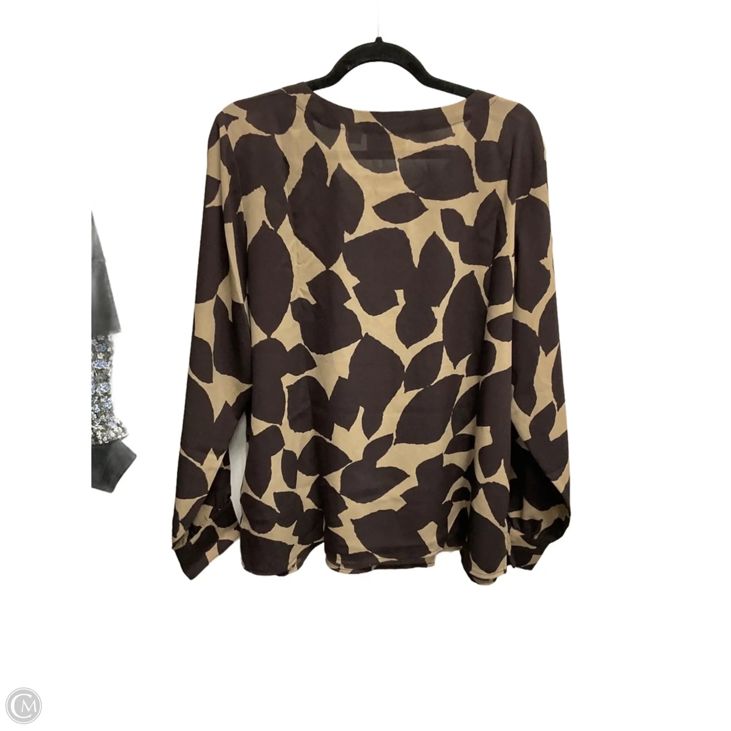Blouse Long Sleeve By Belle + Sky In Brown, Size: Xl