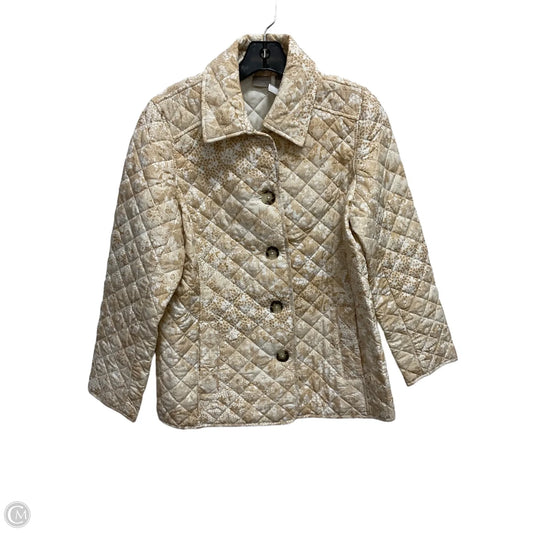 Jacket Faux Fur & Sherpa By Chicos In Tan, Size: L
