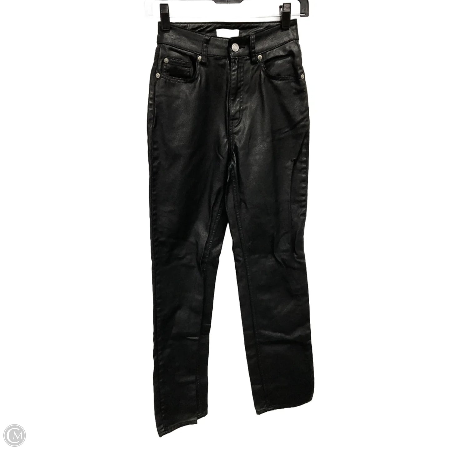 Jeans Straight By H&m In Black Denim, Size: 0