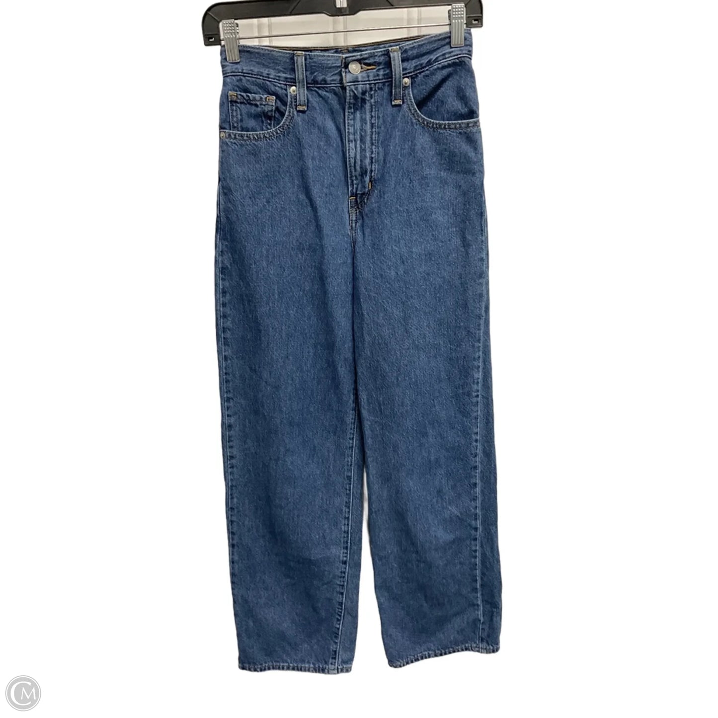 Jeans Wide Leg By Levis In Blue Denim, Size: 0p