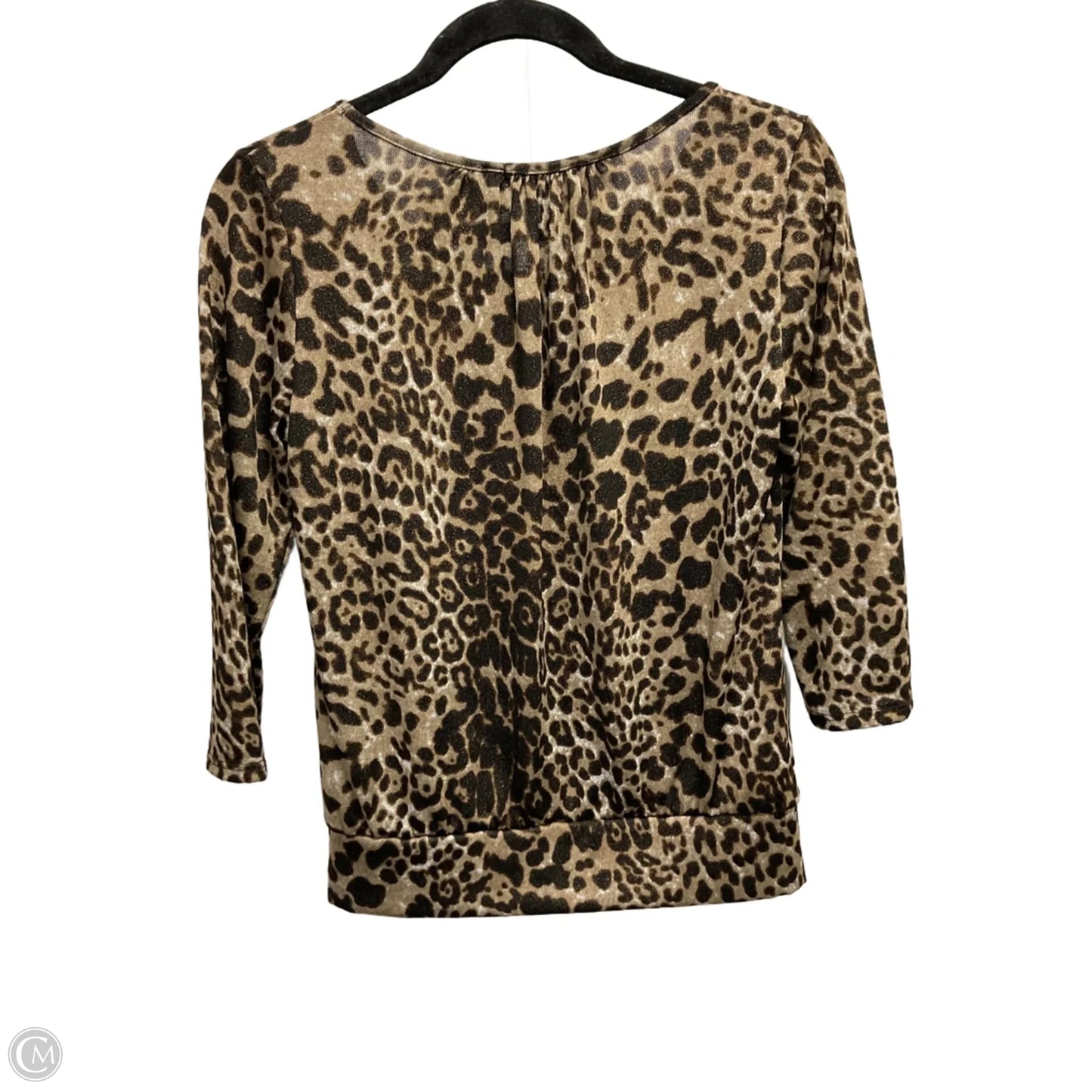 Top 3/4 Sleeve By Notations In Leopard Print, Size: Sp