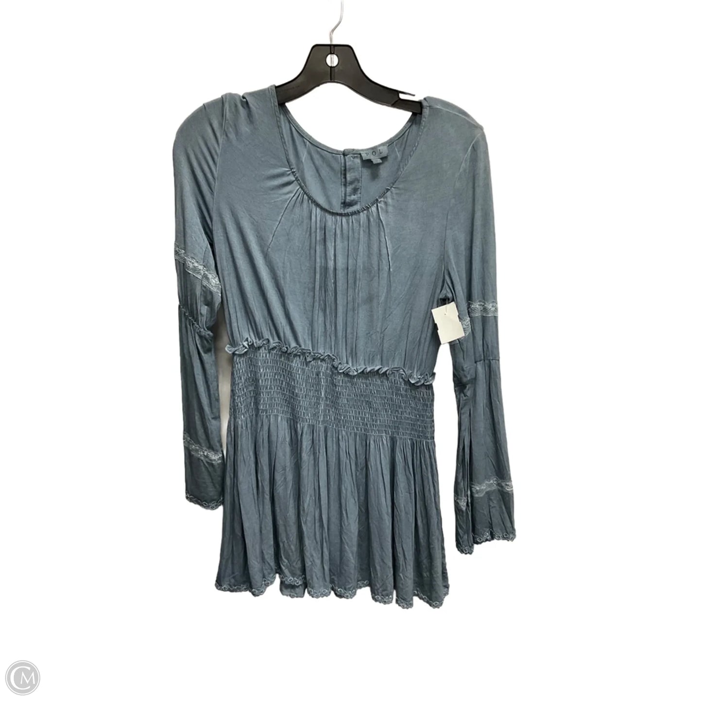 Tunic Long Sleeve By Pol In Blue, Size: S