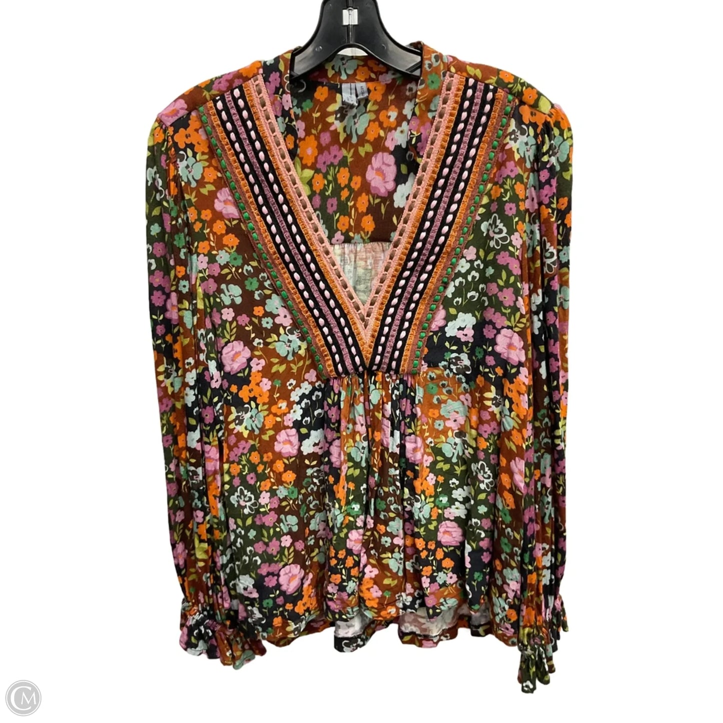 Top Long Sleeve By Blank London In Floral Print, Size: M