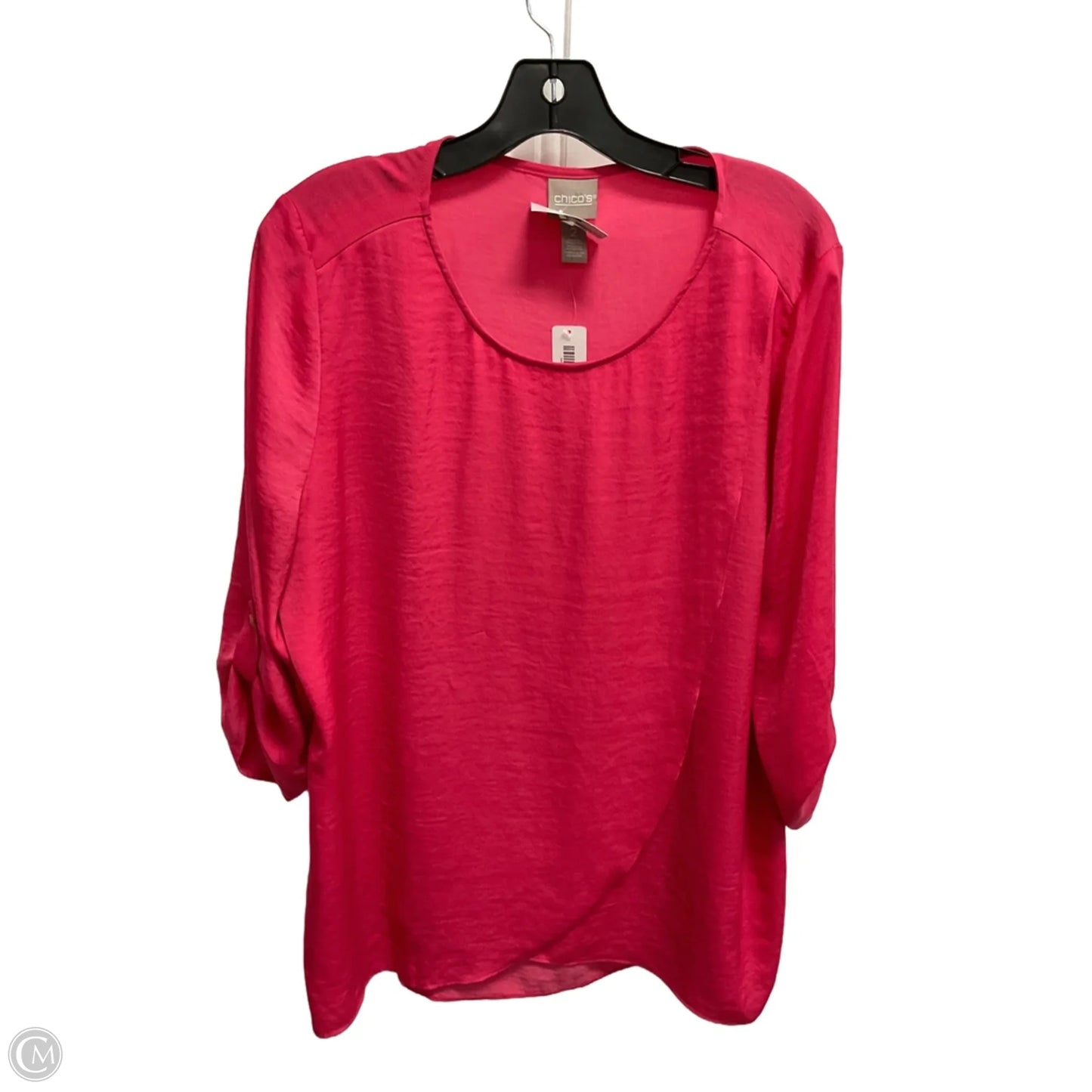 Blouse Long Sleeve By Chicos In Pink, Size: L