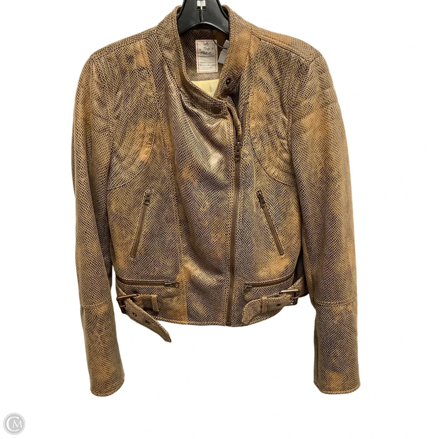Jacket Moto By We The Free In Snakeskin Print, Size: S