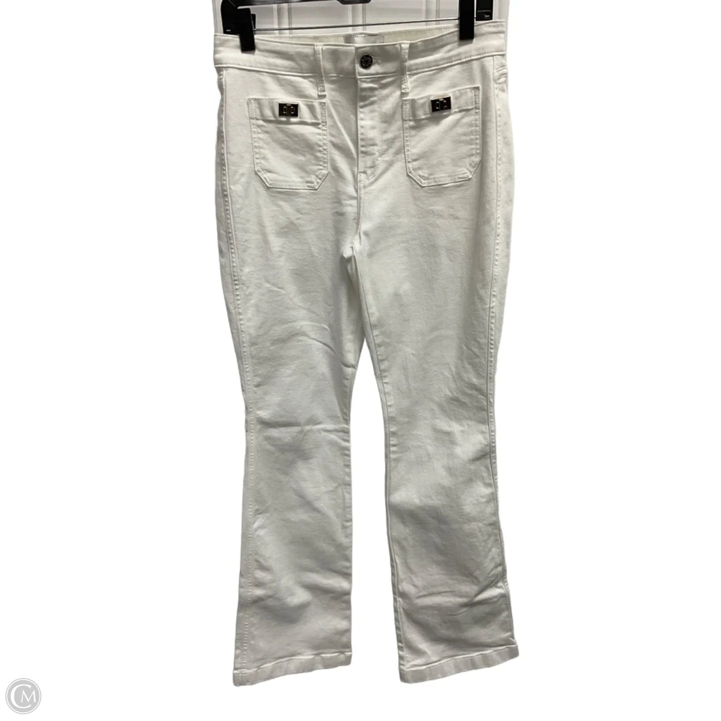 Jeans Flared By White House Black Market In White Denim, Size: 6