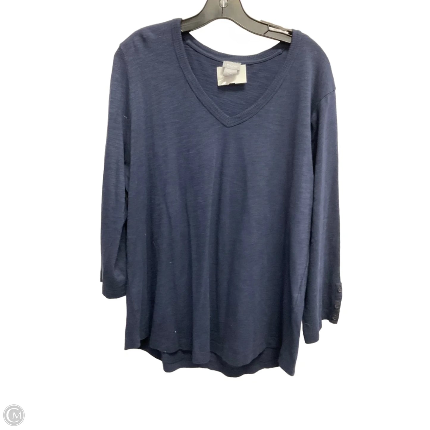 Top 3/4 Sleeve Basic By Chicos In Blue, Size: Xl