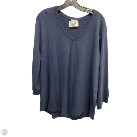Top 3/4 Sleeve Basic By Chicos In Blue, Size: Xl
