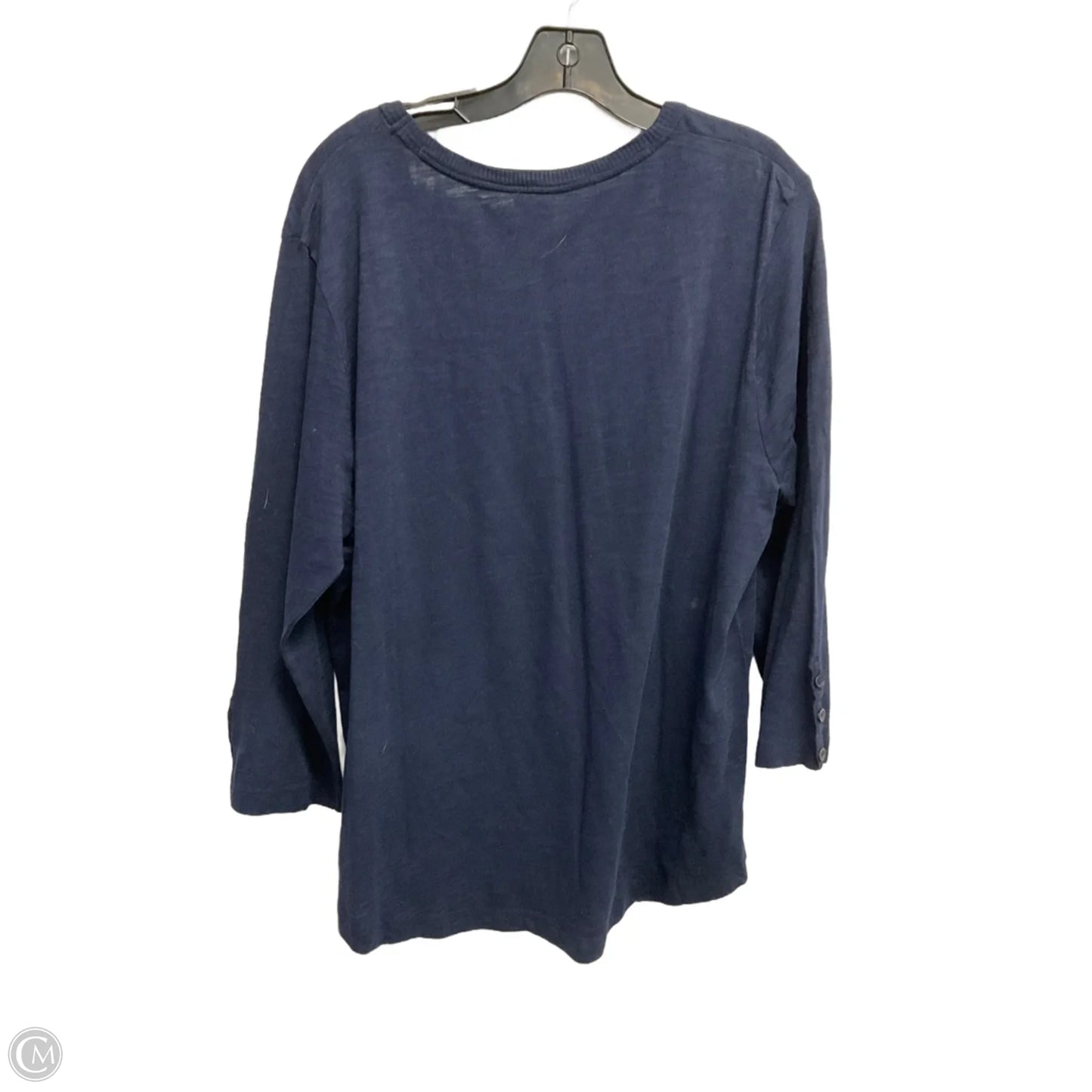 Top 3/4 Sleeve Basic By Chicos In Blue, Size: Xl