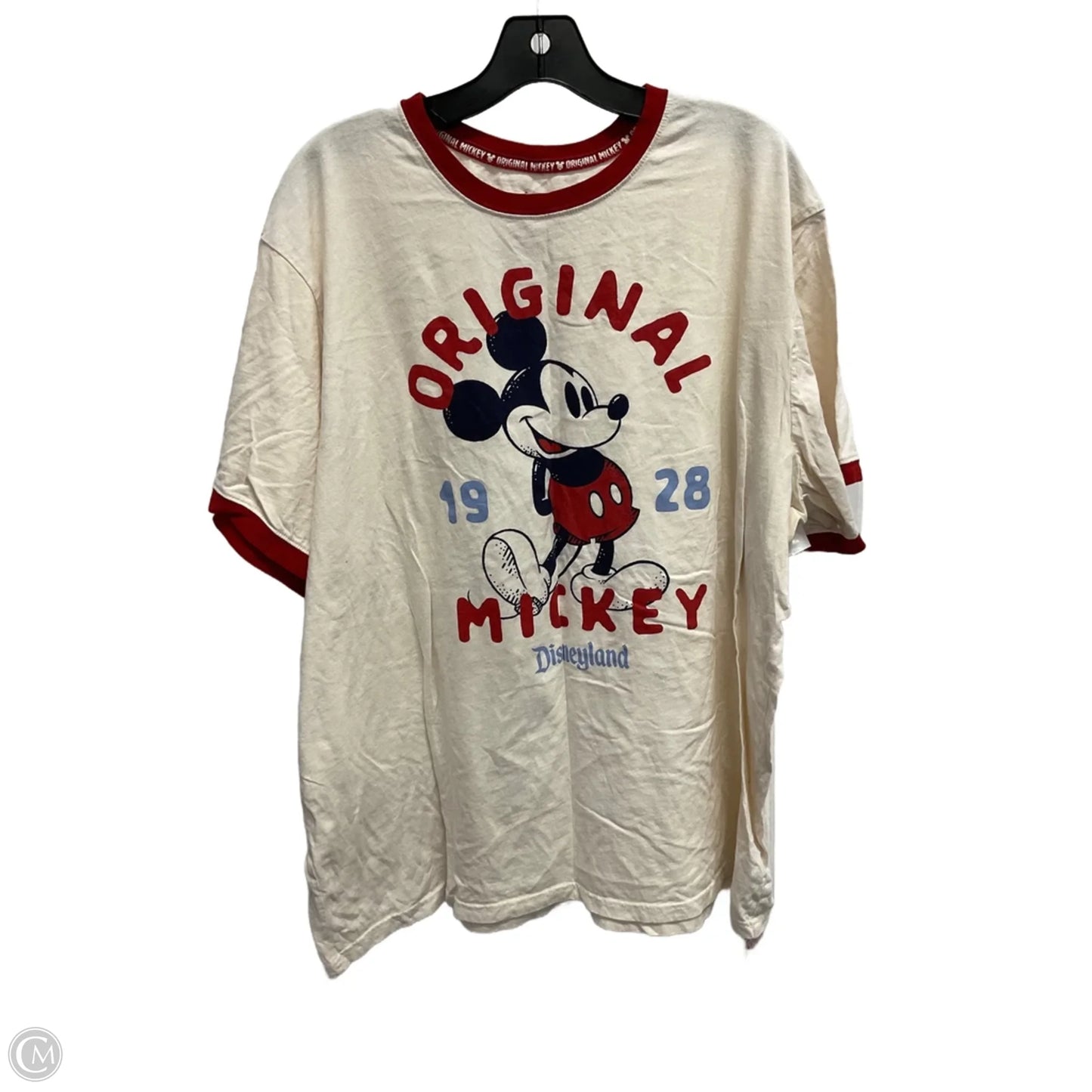 Top Short Sleeve Basic By Disney In Cream & Red, Size: 3x