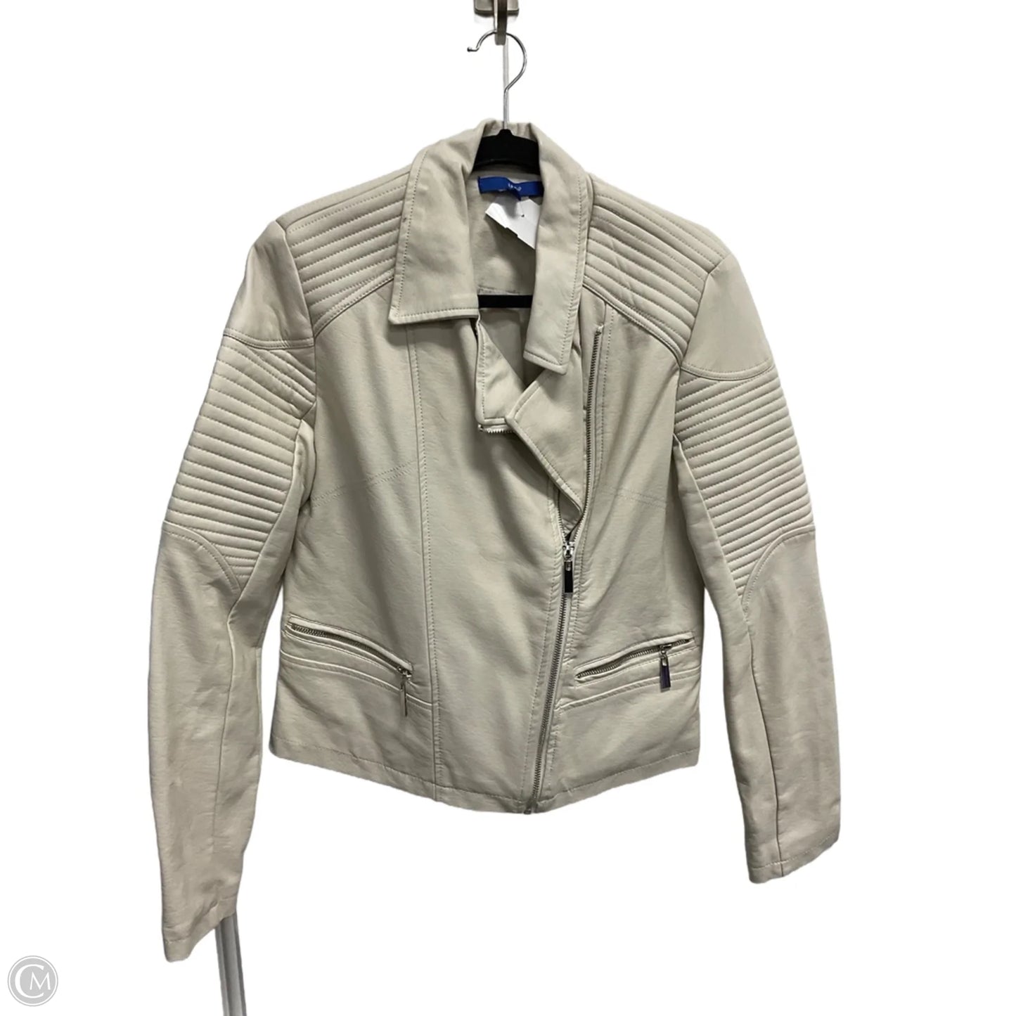Jacket Moto By Apt 9 In Cream, Size: M