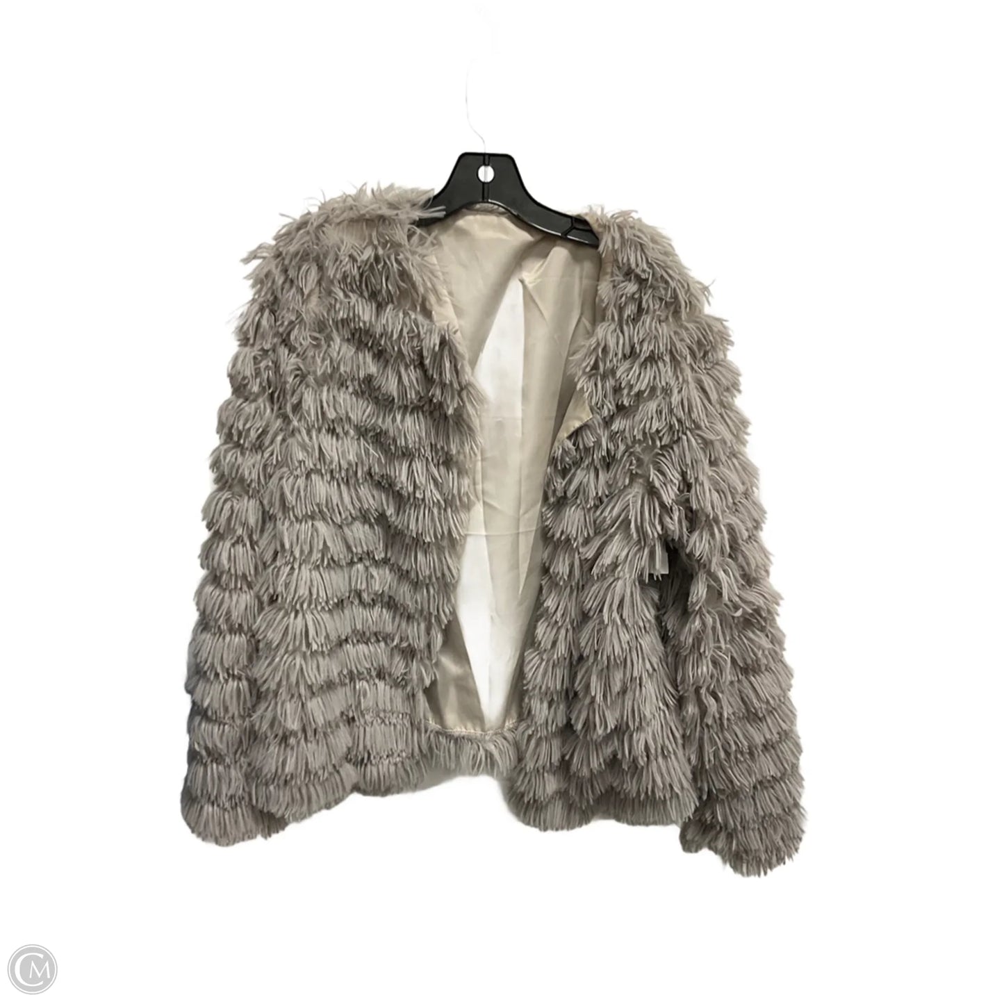 Jacket Faux Fur & Sherpa By Clothes Mentor In Grey, Size: L