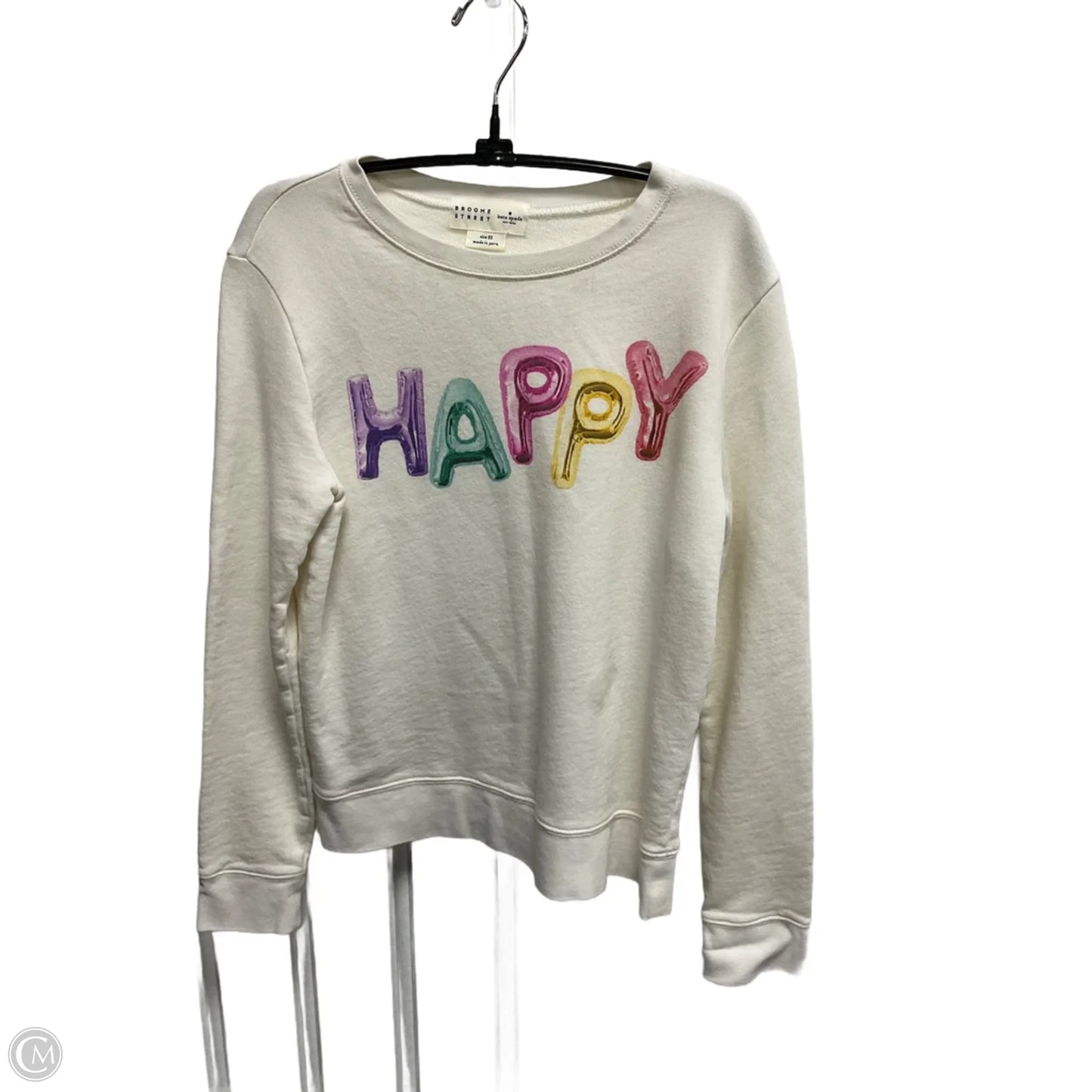 Sweatshirt Designer By Kate Spade In Cream, Size: Xs
