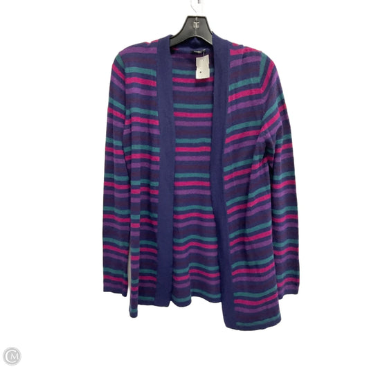 Sweater Cardigan By Talbots In Striped Pattern, Size: S