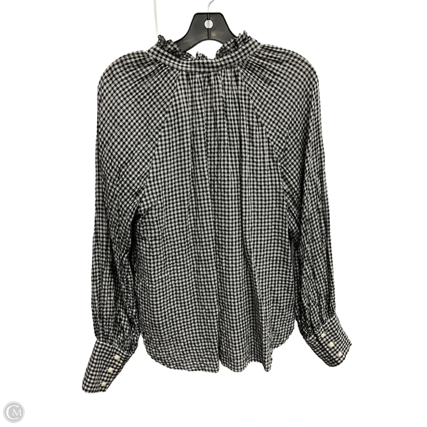 Blouse Long Sleeve By J. Crew In Checkered Pattern, Size: M