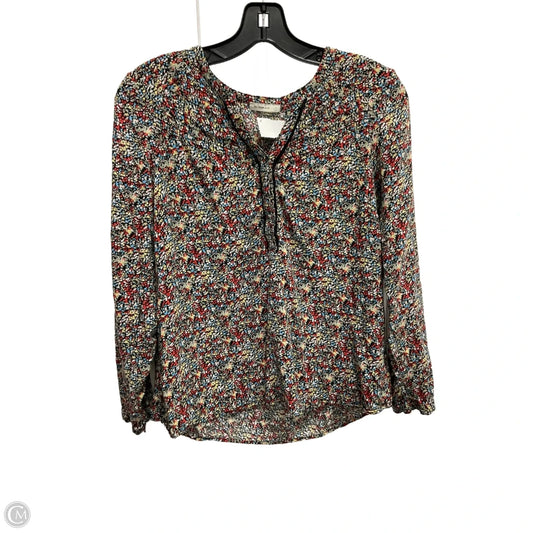 Blouse Long Sleeve By Meadow Rue In Floral Print, Size: S