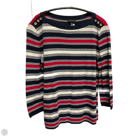 Top 3/4 Sleeve By Talbots In Striped Pattern, Size: S