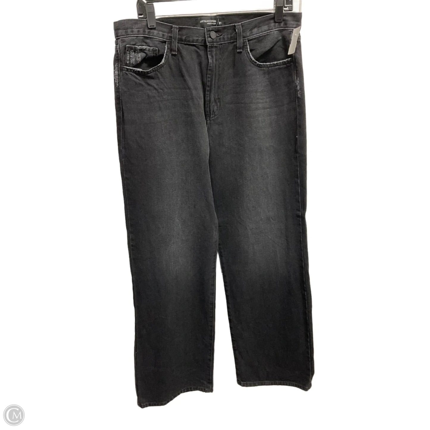 Jeans Wide Leg By Just Black In Black Denim, Size: 12