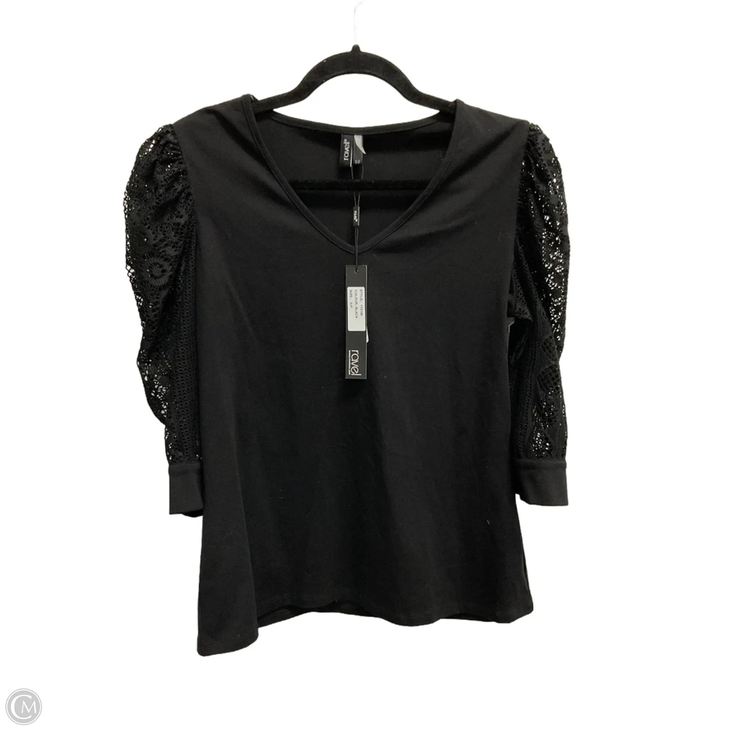 Top 3/4 Sleeve By Clothes Mentor In Black, Size: S