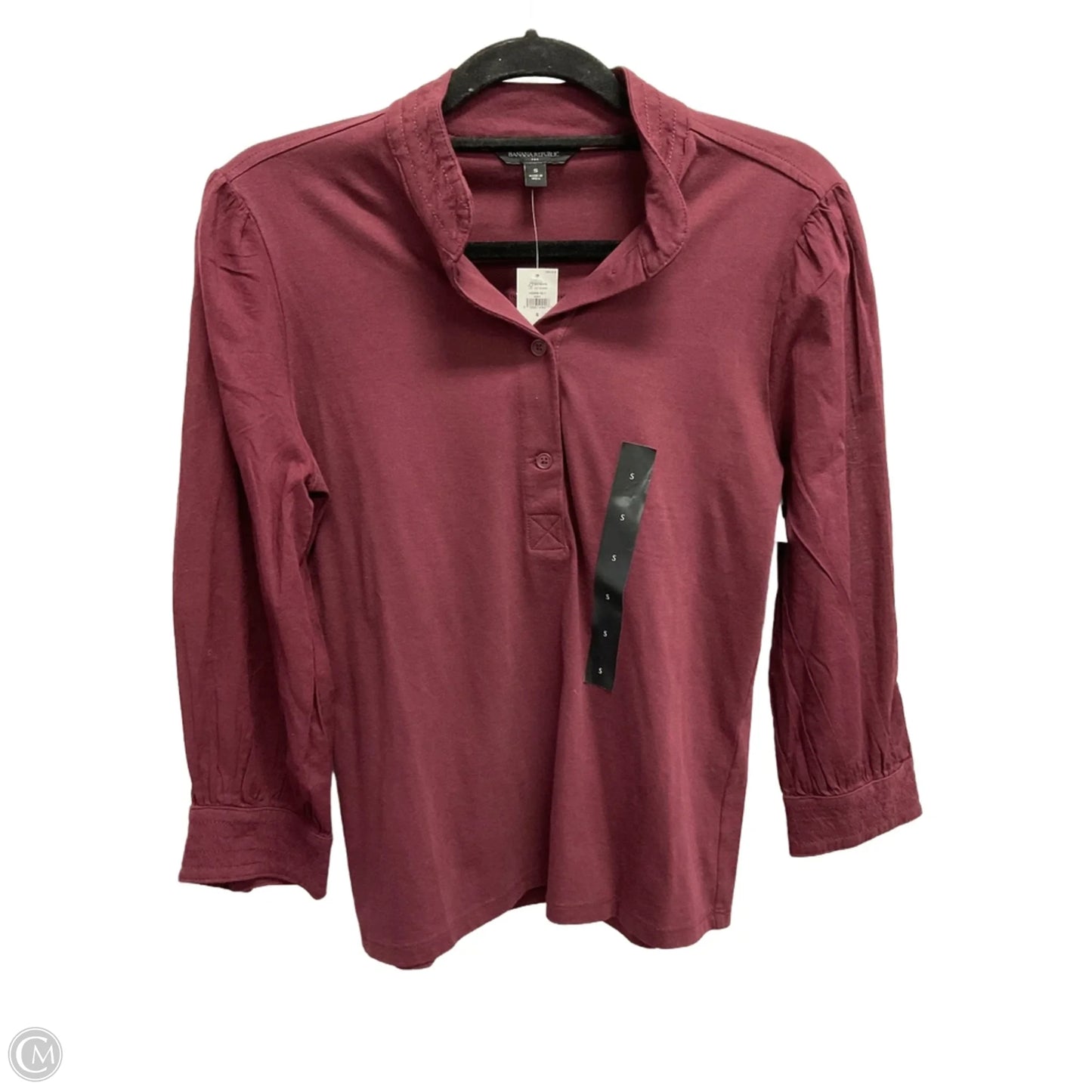 Top Long Sleeve By Banana Republic In Maroon, Size: S
