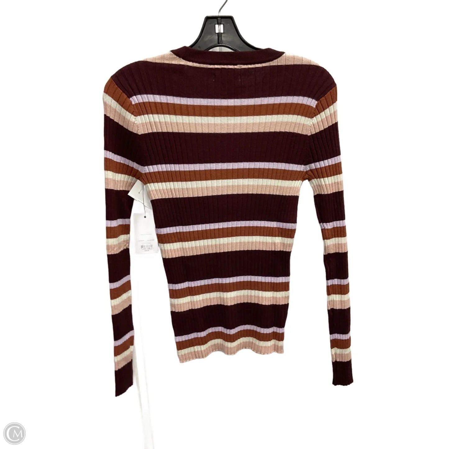 Top Long Sleeve By Nine West In Striped Pattern, Size: M