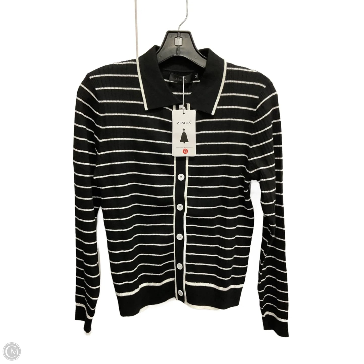Top Long Sleeve By Zesica In Striped Pattern, Size: M