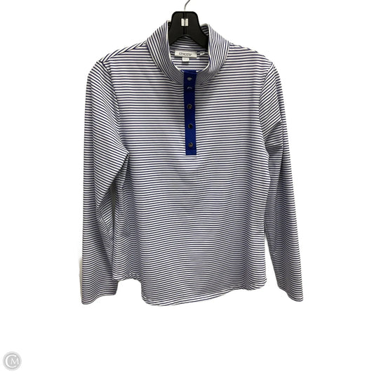 Sweatshirt Collar By Chicos In Striped Pattern, Size: S