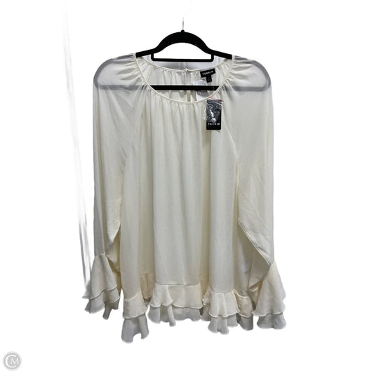 Blouse Long Sleeve By Torrid In Cream, Size: 1x