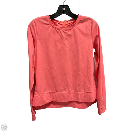 Athletic Top Long Sleeve Collar By Lululemon In Orange, Size: M