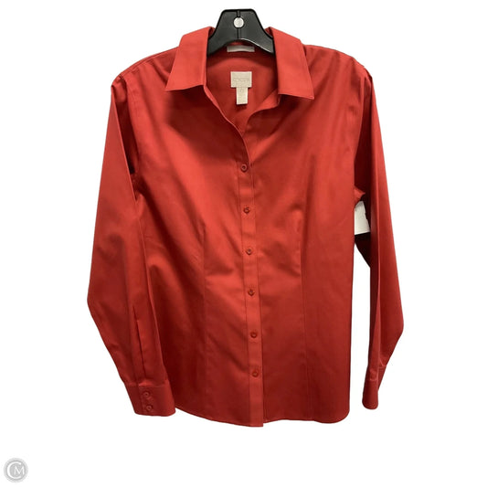 Blouse Long Sleeve By Chicos In Red, Size: S