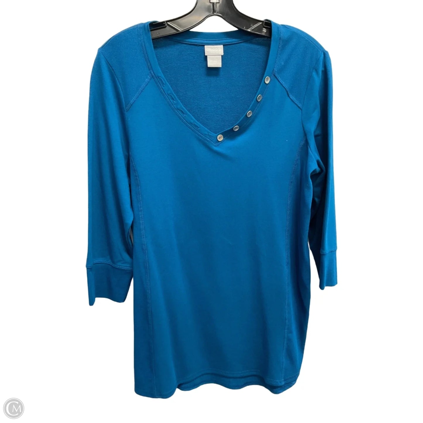 Tunic 3/4 Sleeve By Chicos In Blue, Size: M